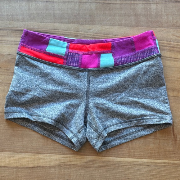 Gray Ivivva Girls Shorts with Colorful Waistband - Picture 1 of 2